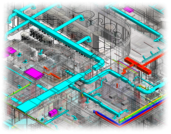 HVAC BIM coordination — 3D mechanical systems for the Austin school project