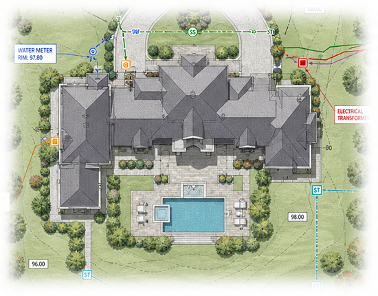 High-precision site utility BIM modeling for large-scale residential development in Caldwell, Idaho