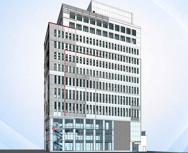 Architectural Scan to BIM model of a commercial building facade