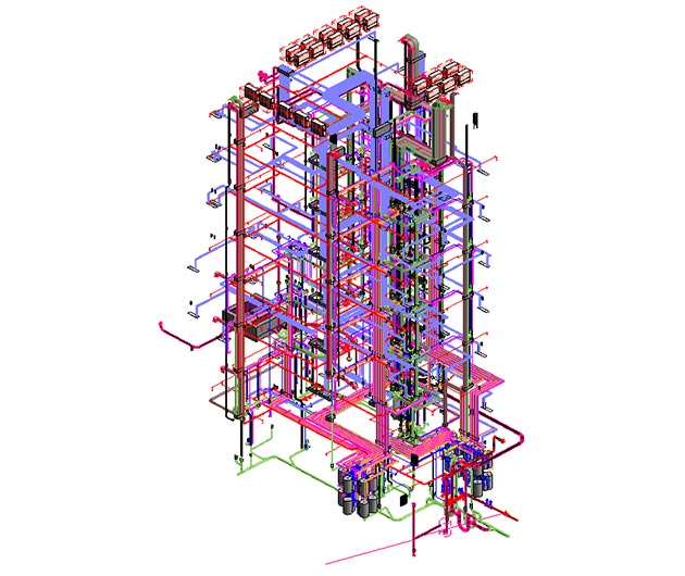 LOD 400 coordinated commercial BIM model