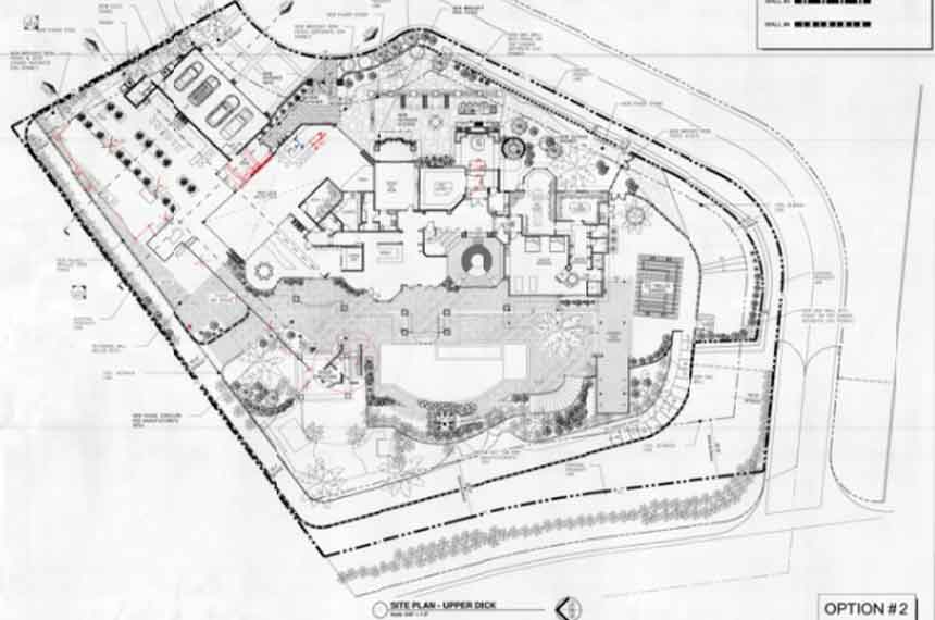 CAD site plan with client markups
