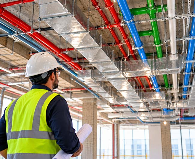 Mechanical BIM services coordination on site