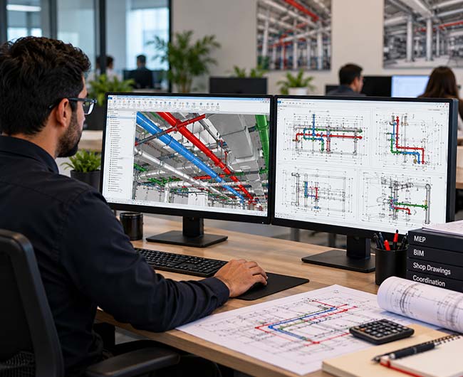 Mechanical BIM coordination and shop drawings
