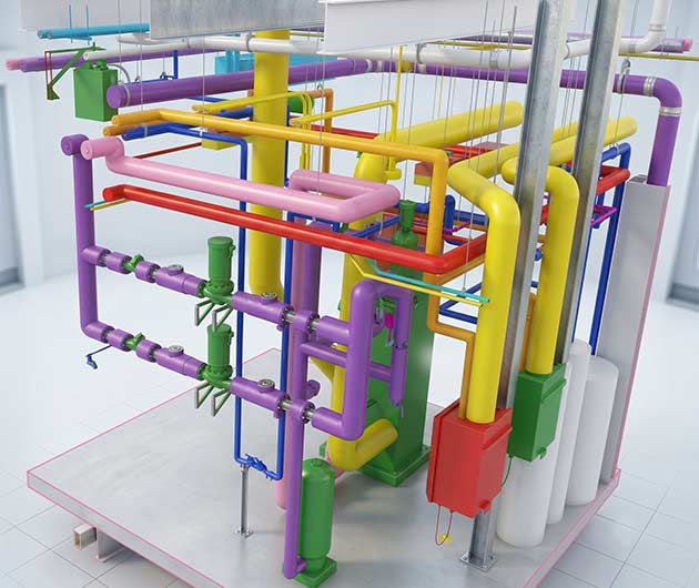 Coordinated plumbing and electrical BIM model for the senior living campus