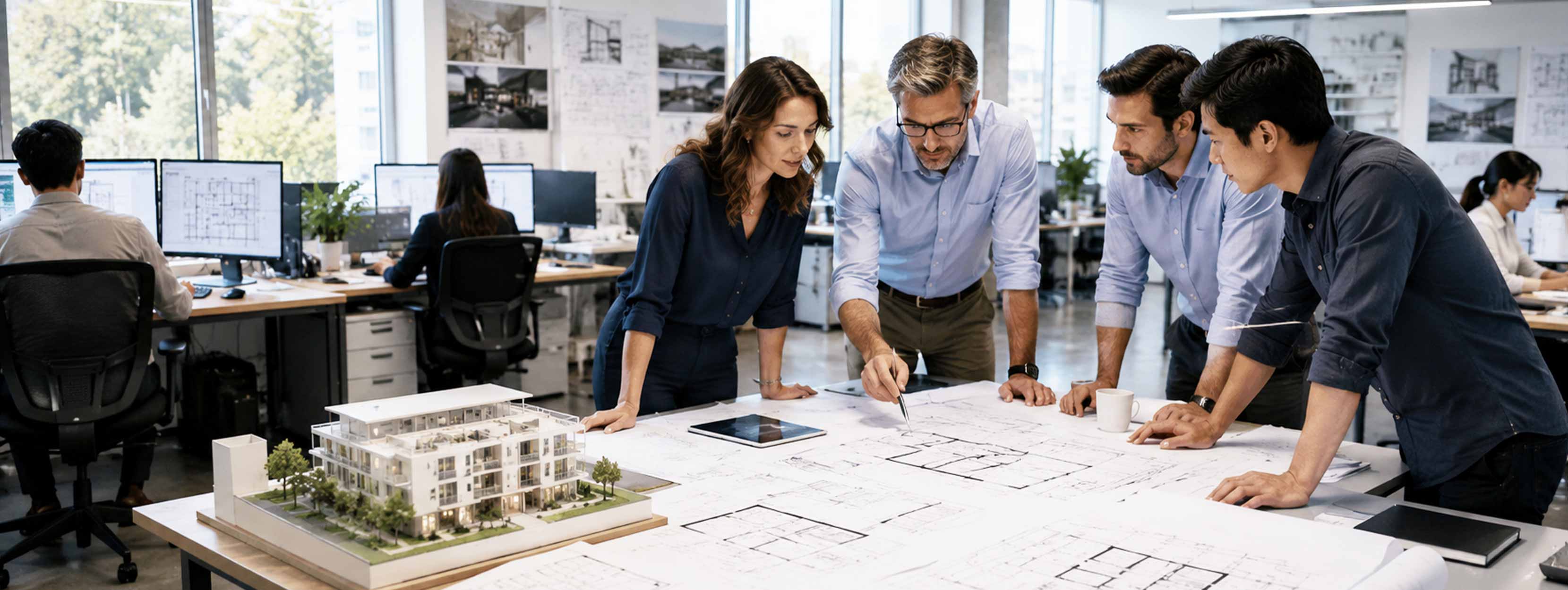 Architecture team reviewing delivery capacity on project plans