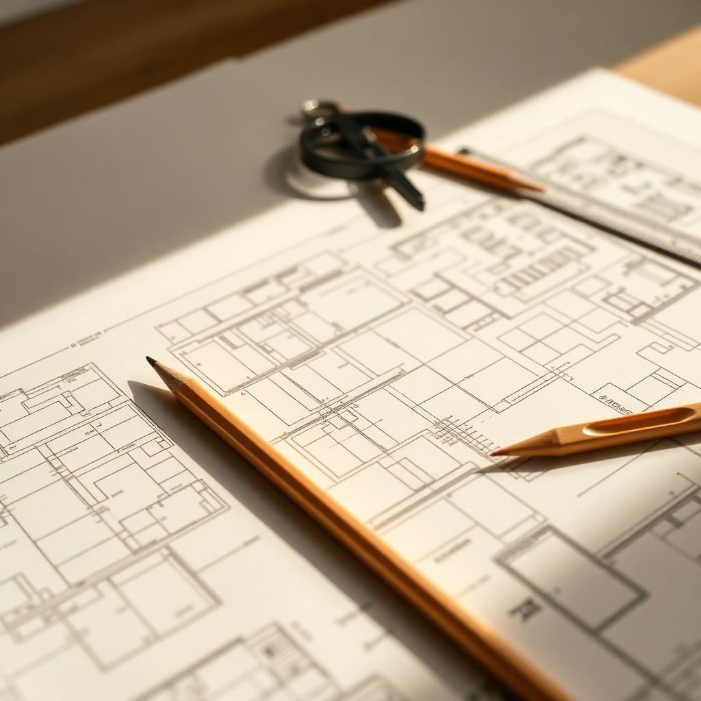 Team reviewing blueprints